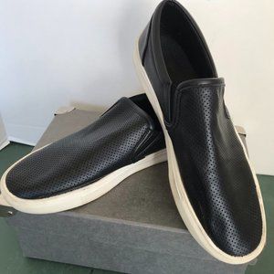 Black Perforated Slip on Sneakers